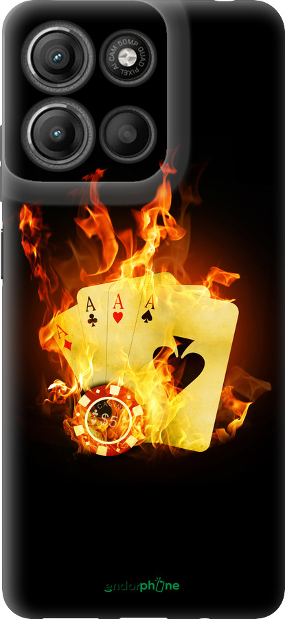 Силиконовый чехол Горящие карты для Motorola Moto G15 Power - 839u-4044 изображение 