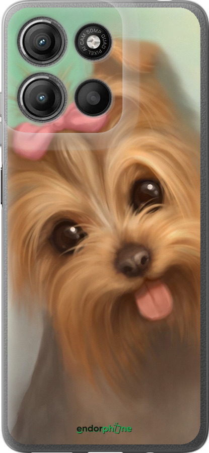 Силиконовый чехол Нарисованный йоркширский терьер для Motorola Moto G15 Power - 928u-4044 изображение 