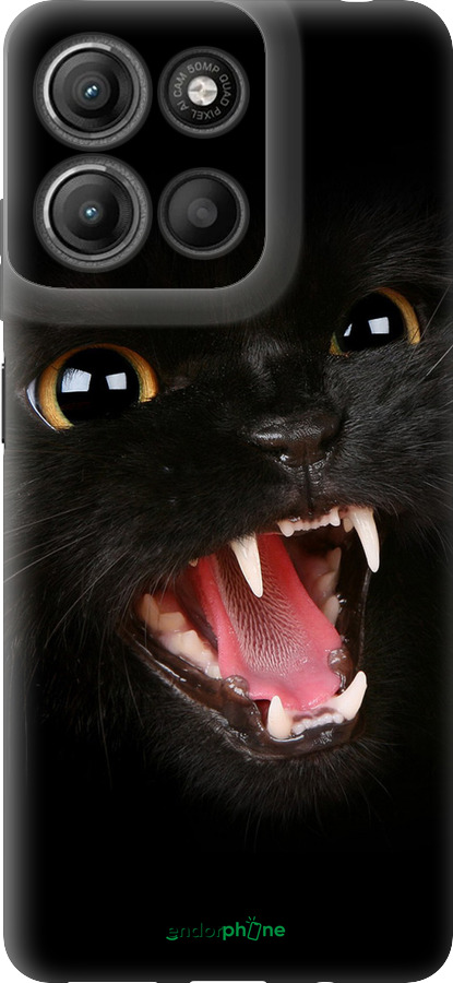 Силиконовый чехол Чёрная кошка для Motorola Moto G15 Power - 932u-4044 изображение 