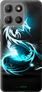 Силиконовый чехол Бело-голубой огненный дракон для Motorola Moto G15 - 113u-3948 изображение 