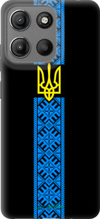 Силиконовый чехол Тризуб в вышиванке для Motorola Moto G15 - 1158u-3948 изображение 