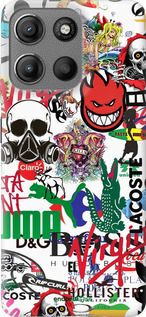 Силиконовый чехол Many different logos для Motorola Moto G15 - 4022u-3948 изображение 