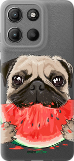 Силиконовый чехол Мопс и арбуз для Motorola Moto G15 - 4665u-3948 изображение 