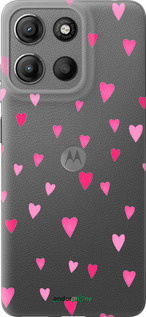 Силиконовый чехол Сердечки 2 для Motorola Moto G15 - 4763u-3948 изображение 