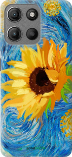 Силиконовый чехол Цветы желто-голубые для Motorola Moto G15 - 5308u-3948 изображение 