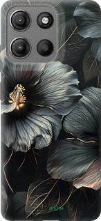 Силиконовый чехол Черные цветы для Motorola Moto G15 - 6031u-3948 изображение 