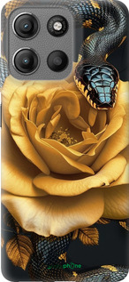 Силиконовый чехол Black snake and golden rose для Motorola Moto G15 - 6068u-3948 изображение 