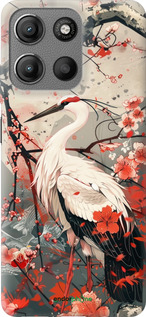 Силиконовый чехол Аист в цвету сакуры для Motorola Moto G15 - 6109u-3948 изображение 