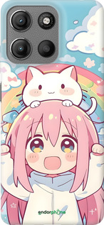 Силиконовый чехол Девочка аниме радуга для Motorola Moto G15 - 6304u-3948 изображение 