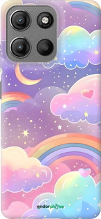Силиконовый чехол Облака и радуга для Motorola Moto G15 - 6312u-3948 изображение 