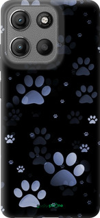 Силиконовый чехол С синими отпечатками лап для Motorola Moto G15 - 6441u-3948 изображение 