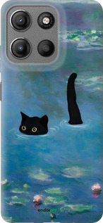 Силиконовый чехол С изображением кота и водяной лилии Monet для Motorola Moto G15 - 6519u-3948 изображение 