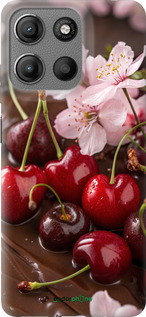 Силиконовый чехол Вишня в шоколаде для Motorola Moto G15 - 6698u-3948 изображение 