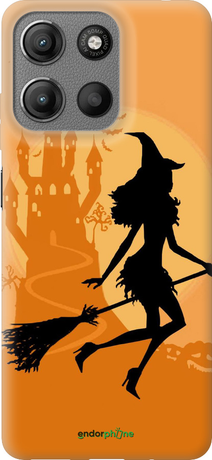 Силиконовый чехол Ведьма на метле для Motorola Moto G15 - 1184u-3948 изображение 