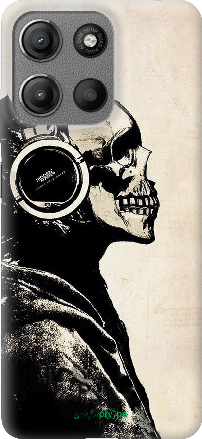 Силиконовый чехол Скелет-меломан v2 для Motorola Moto G15 - 1200u-3948 изображение 