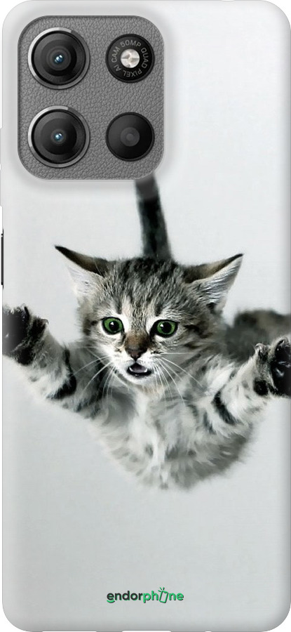 Силиконовый чехол Летящий котёнок для Motorola Moto G15 - 2322u-3948 изображение 