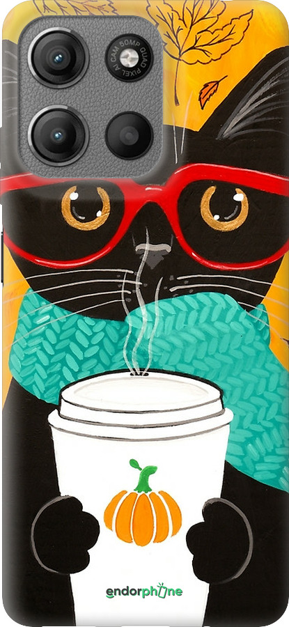 Силиконовый чехол Осенний кот для Motorola Moto G15 - 4026u-3948 изображение 