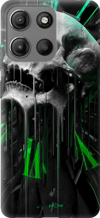 Силиконовый чехол Череп-часы для Motorola Moto G15 - 4100u-3948 изображение 