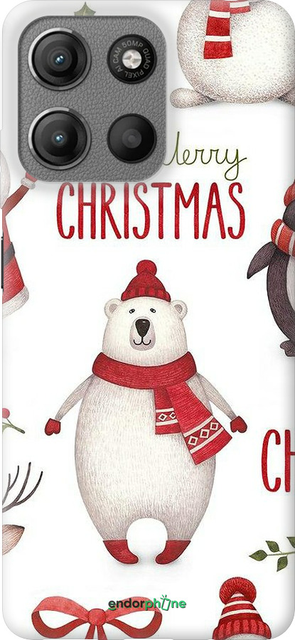 Силиконовый чехол Merry Christmas для Motorola Moto G15 - 4106u-3948 изображение 