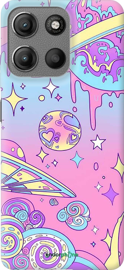 Силиконовый чехол Розовая галактика для Motorola Moto G15 - 4146u-3948 изображение 