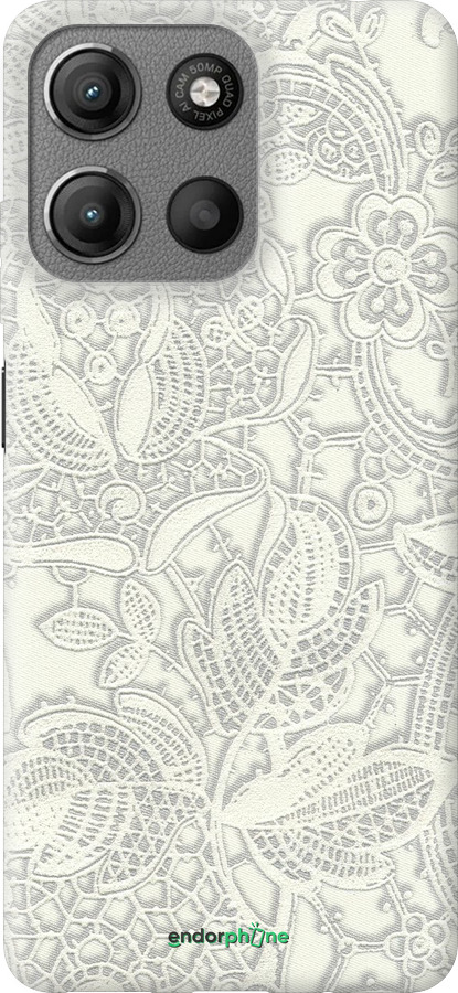 Силиконовый чехол Белое кружево для Motorola Moto G15 - 4383u-3948 изображение 