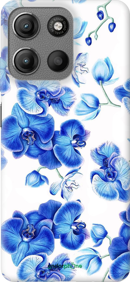 Силиконовый чехол Голубые орхидеи для Motorola Moto G15 - 4406u-3948 изображение 