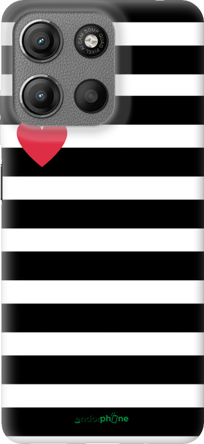 Силиконовый чехол Черно-белые полосы для Motorola Moto G15 - 4461u-3948 изображение 