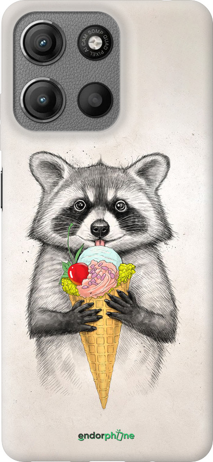 Силиконовый чехол Енотик с мороженым для Motorola Moto G15 - 4602u-3948 изображение 
