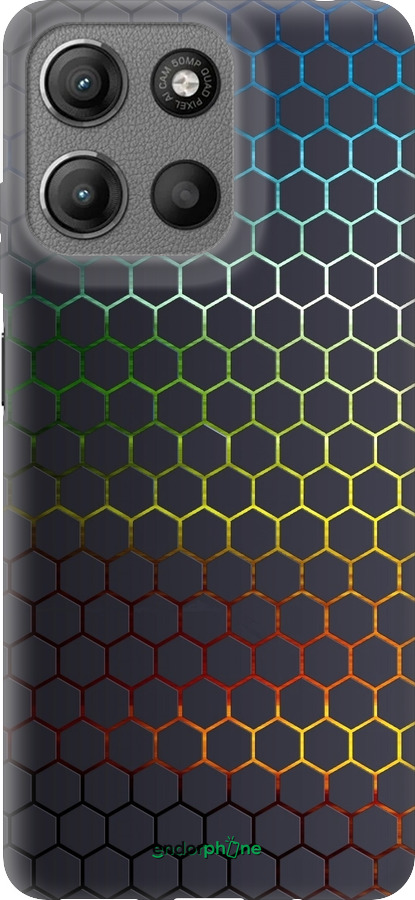 Силиконовый чехол Переливающиеся соты для Motorola Moto G15 - 498u-3948 изображение 