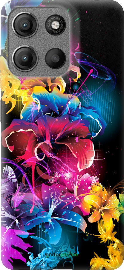 Силиконовый чехол Абстрактные цветы для Motorola Moto G15 - 511u-3948 изображение 