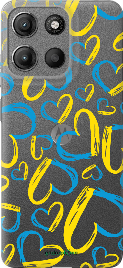 Силиконовый чехол Сердца UA для Motorola Moto G15 - 5292u-3948 изображение 