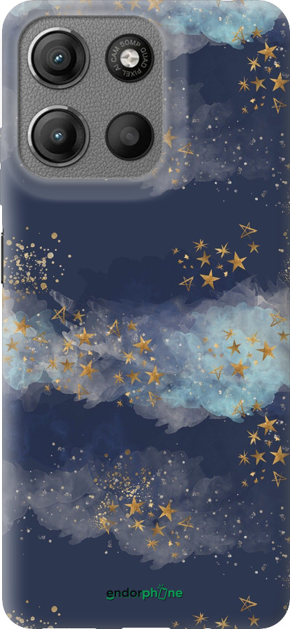 Силиконовый чехол Ночь золотые звезды для Motorola Moto G15 - 5421u-3948 изображение 