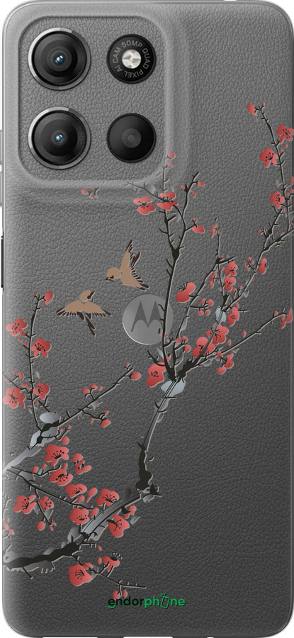 Силиконовый чехол Сакура v2 для Motorola Moto G15 - 5538u-3948 изображение 