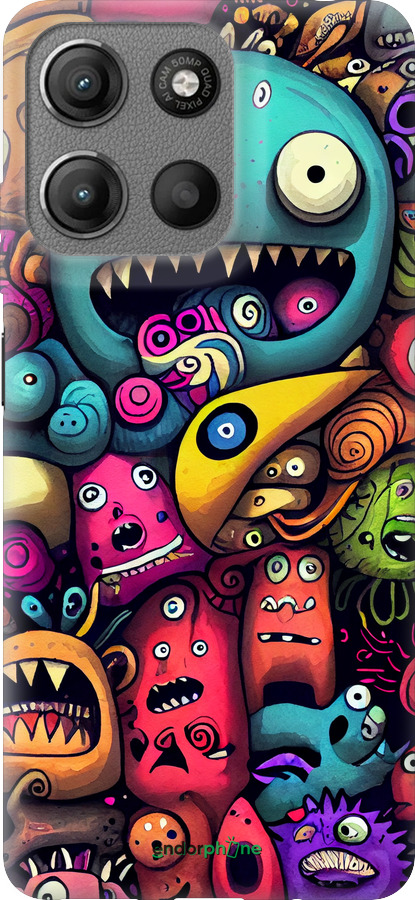 Силиконовый чехол Cмешные монстры для Motorola Moto G15 - 5549u-3948 изображение 