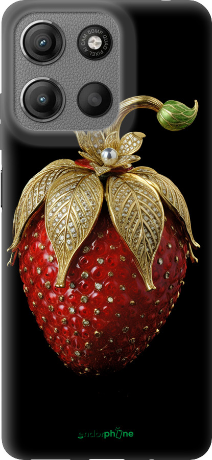 Силиконовый чехол Клубника v3 для Motorola Moto G15 - 5638u-3948 изображение 