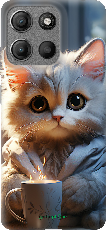 Силиконовый чехол White cat для Motorola Moto G15 - 5646u-3948 изображение 