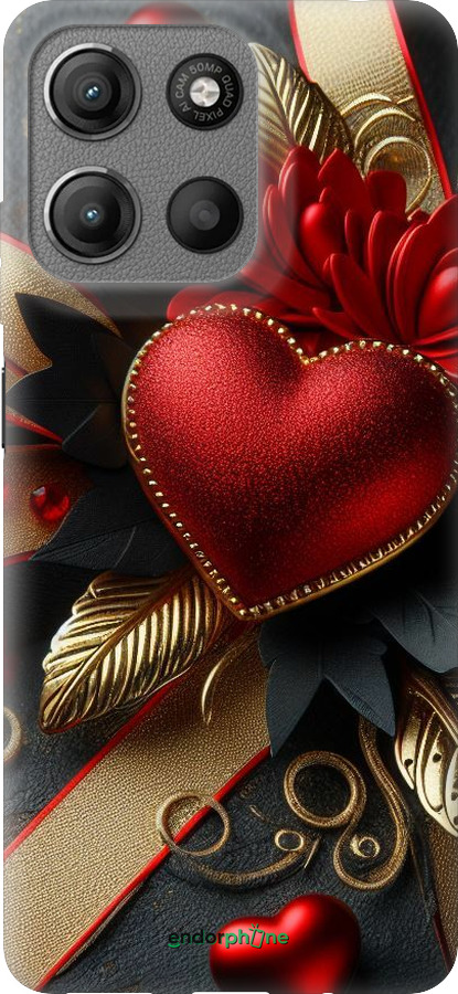 Силиконовый чехол Сердечки v2 для Motorola Moto G15 - 5832u-3948 изображение 