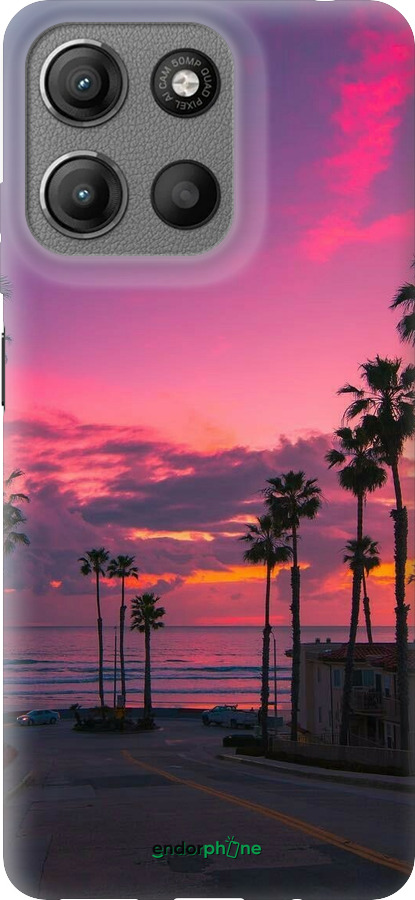 Силиконовый чехол Пальмы для Motorola Moto G15 - 5873u-3948 изображение 