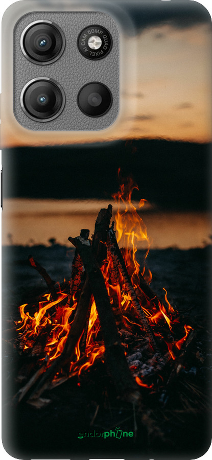 Силиконовый чехол Огонь для Motorola Moto G15 - 6021u-3948 изображение 