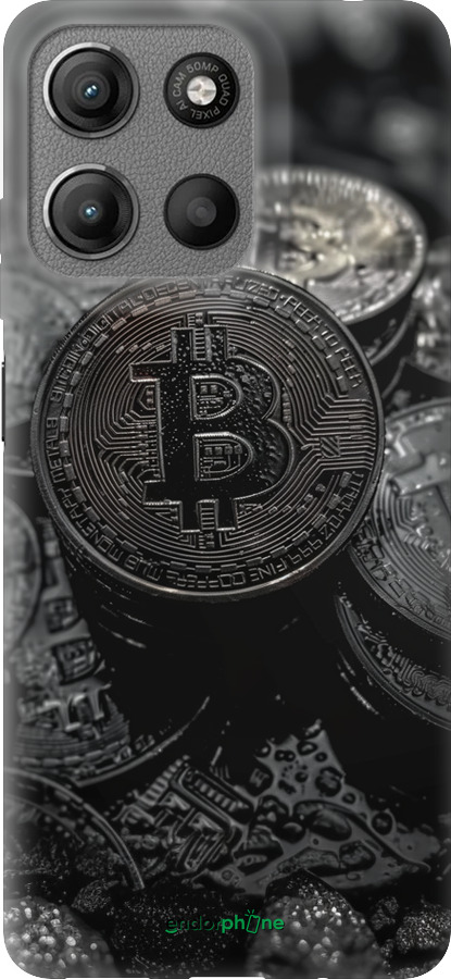 Силиконовый чехол Black Bitcoin для Motorola Moto G15 - 6090u-3948 изображение 