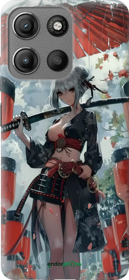 Силіконовий чехол Гейша-воїн для Motorola Moto G15 - 6124u-3948 изображение 