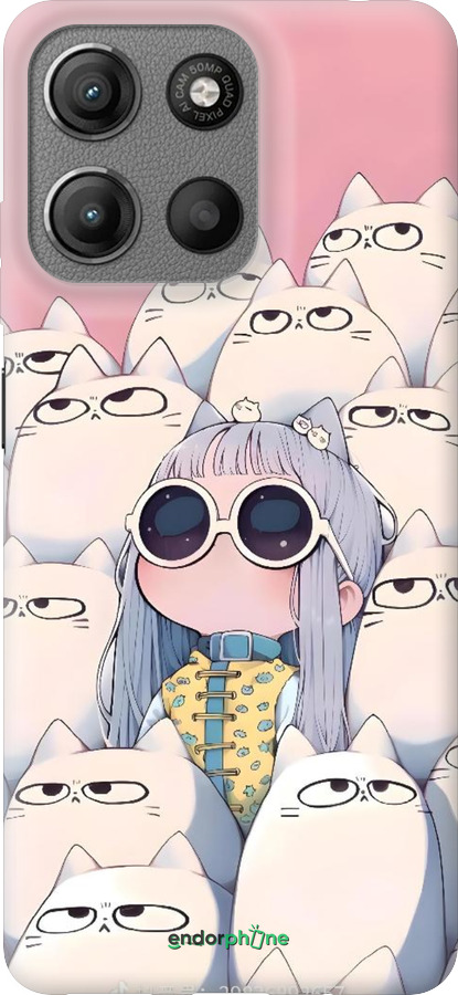 Силиконовый чехол Малышка с котами для Motorola Moto G15 - 6295u-3948 изображение 