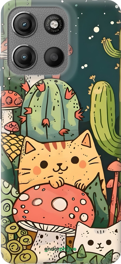 Силіконовий чехол Коти гриби для Motorola Moto G15 - 6321u-3948 изображение 