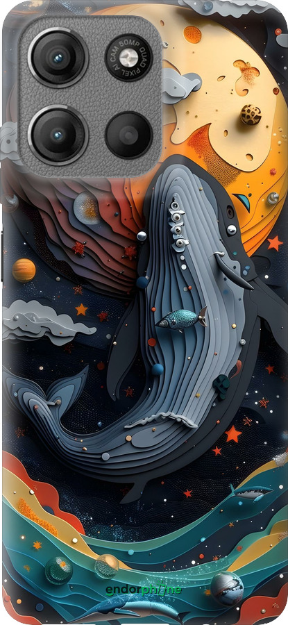 Силіконовий чехол Кит у космосі для Motorola Moto G15 - 6328u-3948 изображение 