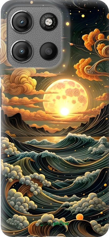 Силиконовый чехол Арт волны для Motorola Moto G15 - 6332u-3948 изображение 