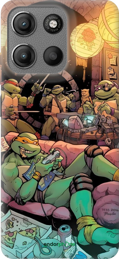 Силиконовый чехол Черепашки нинзя для Motorola Moto G15 - 6346u-3948 изображение 