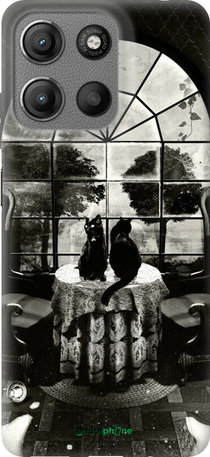 Силиконовый чехол Череп и коты для Motorola Moto G15 - 6432u-3948 изображение 