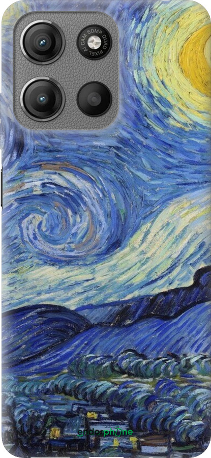 Силіконовий чехол «Зоряна ніч» Вінсента Ван Гога для Motorola Moto G15 - 6433u-3948 изображение 