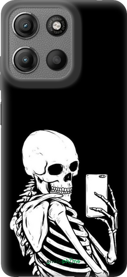 Силіконовий чехол Скелет робить Selfie для Motorola Moto G15 - 6535u-3948 изображение 