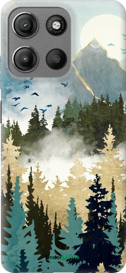 Силиконовый чехол С изображением лесного пейзажа для Motorola Moto G15 - 6548u-3948 изображение 
